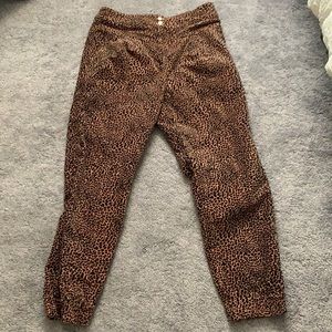 Anthropologie Brown and Black Leopard Print Pants